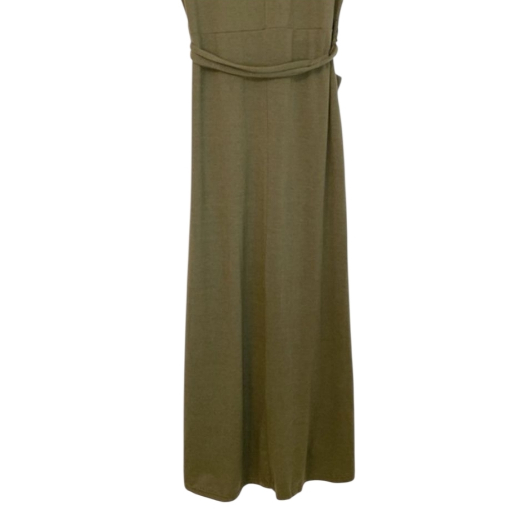 Army Green Faux Wrap Dress - Picture 8 of 9